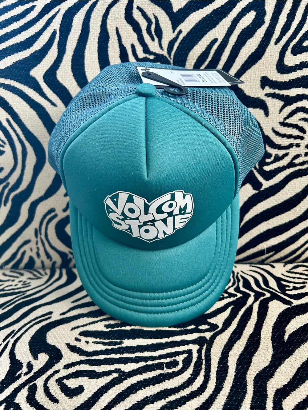 Volcom Teal Trucker Hat with White Logo